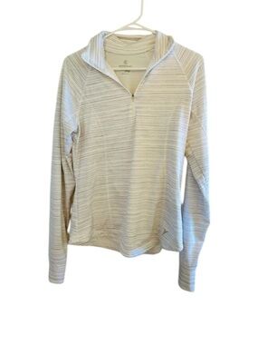 Old Navy Active Cream Long Sleeve 1/4 Zip Shirt Size Medium